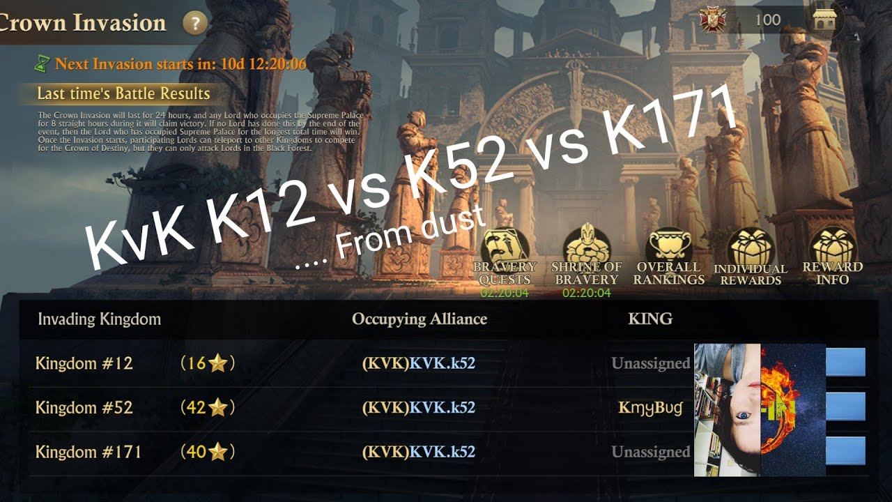 Muffin GoG - From Dust - KvK K12 vs K52 vs K171 - Guns of Glory