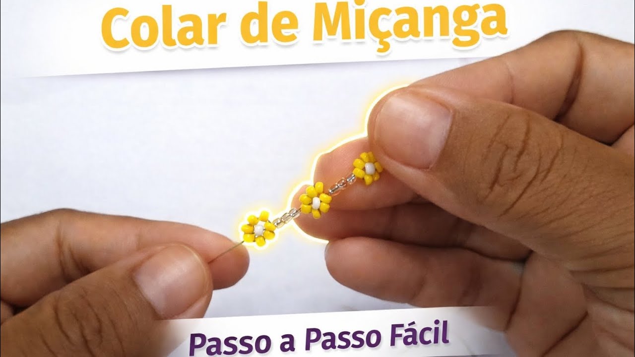 Aprenda a Fazer Colar de Miçanga Florzinha (Fácil)