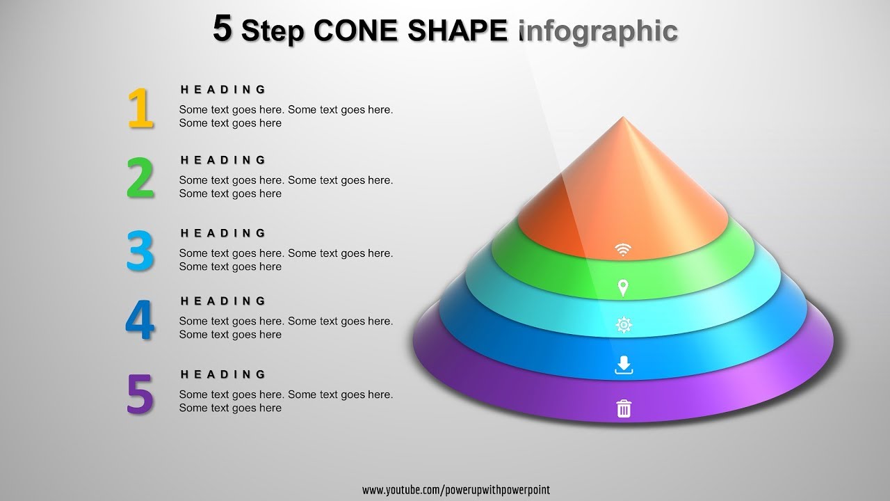 13.Create 5 Step CONE SHAPE Infographic|PowerPoint Presentation|Graphic Design|Free Template
