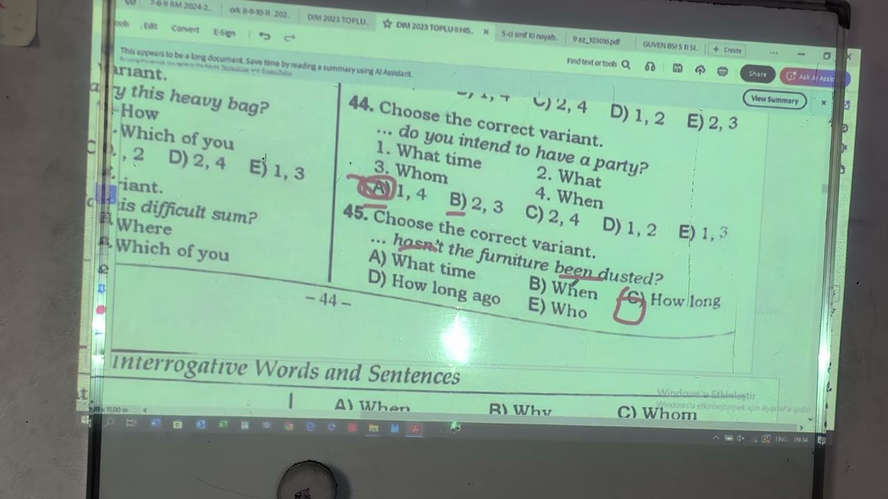 Question words canlı dərsdə izahı