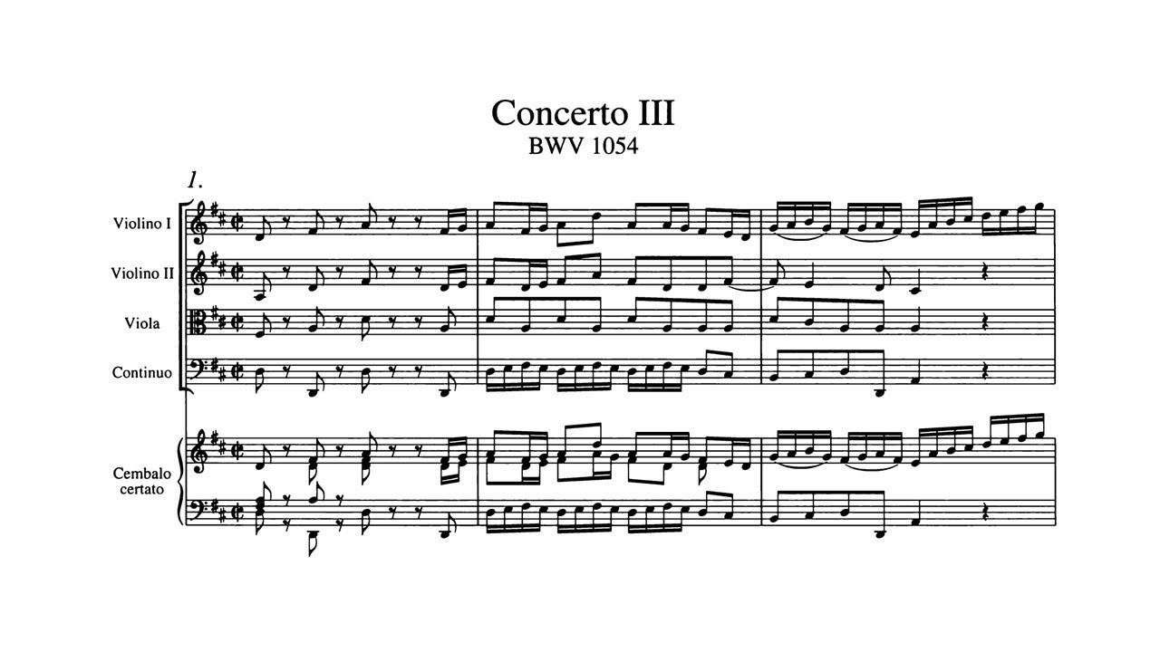 J. S. Bach - Harpsichord Concerto No. 3 in D major, BWV 1054 (Corti)