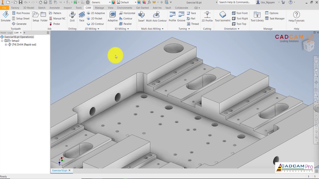 Inventor HSM 2020 Tutorial #32 | Drill 2.5D