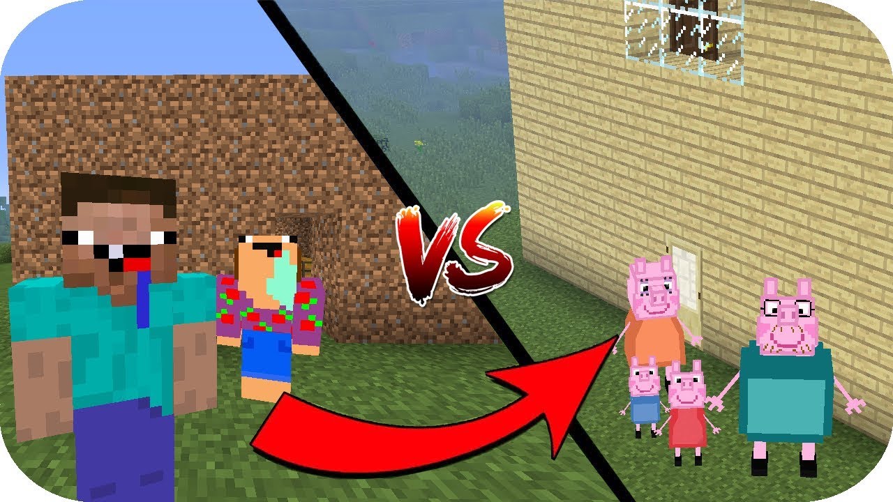 CASA NOOB VS CASA PEPPA PIG MINECRAFT TROLL + ROLEPLAY