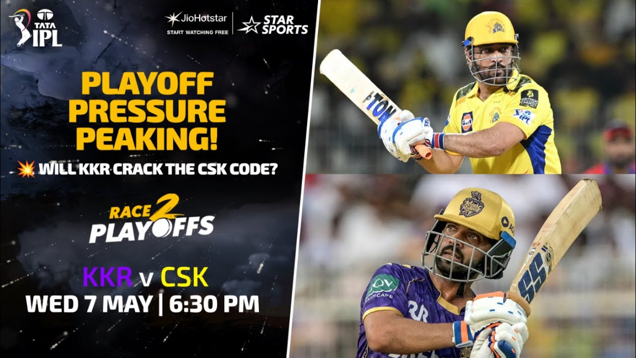 KKR eye momentum, CSK eye revenge, a playoff classic awaits | #IPLRace2Playoffs #IPLonJioStar
