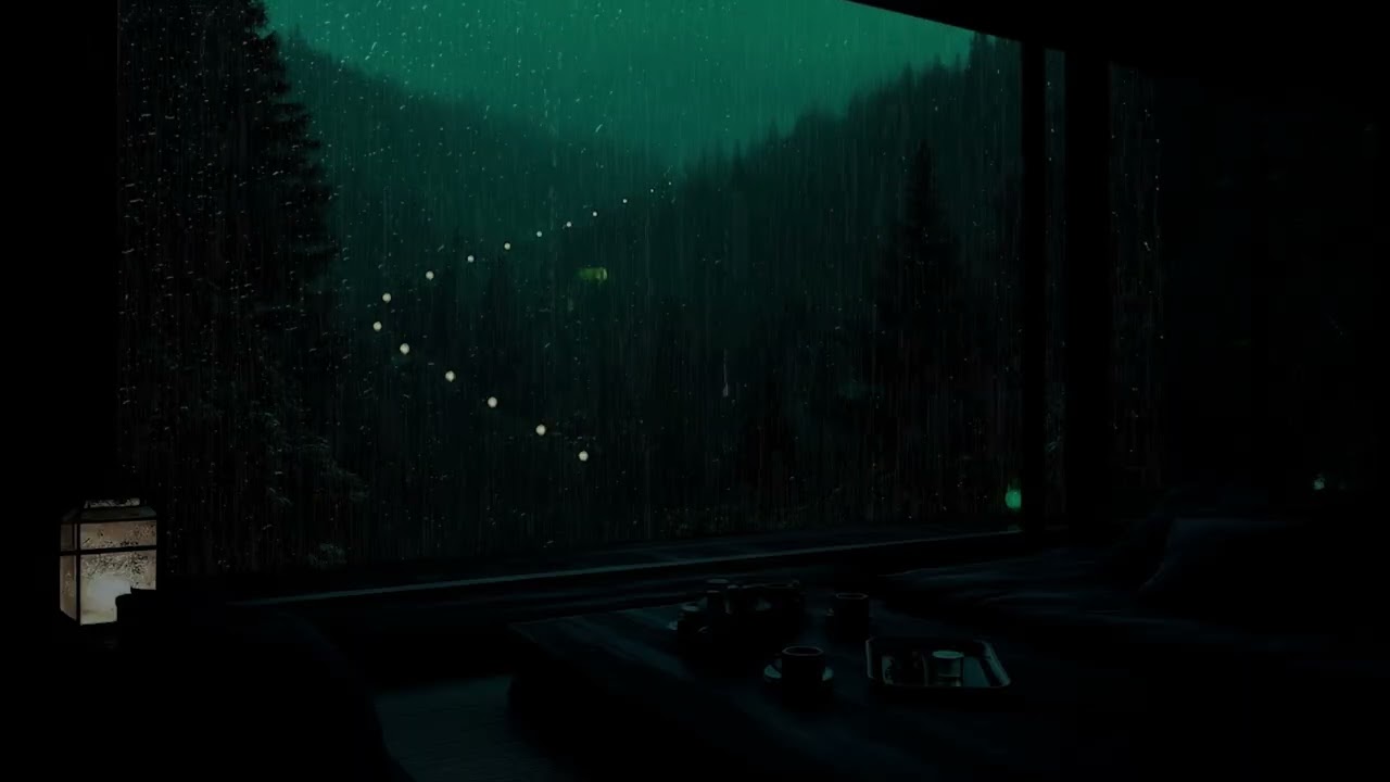 Rain Sounds Through the Quiet Mountains 🌧️  | Calm Night Ambience for Deep Sleep & Relaxation