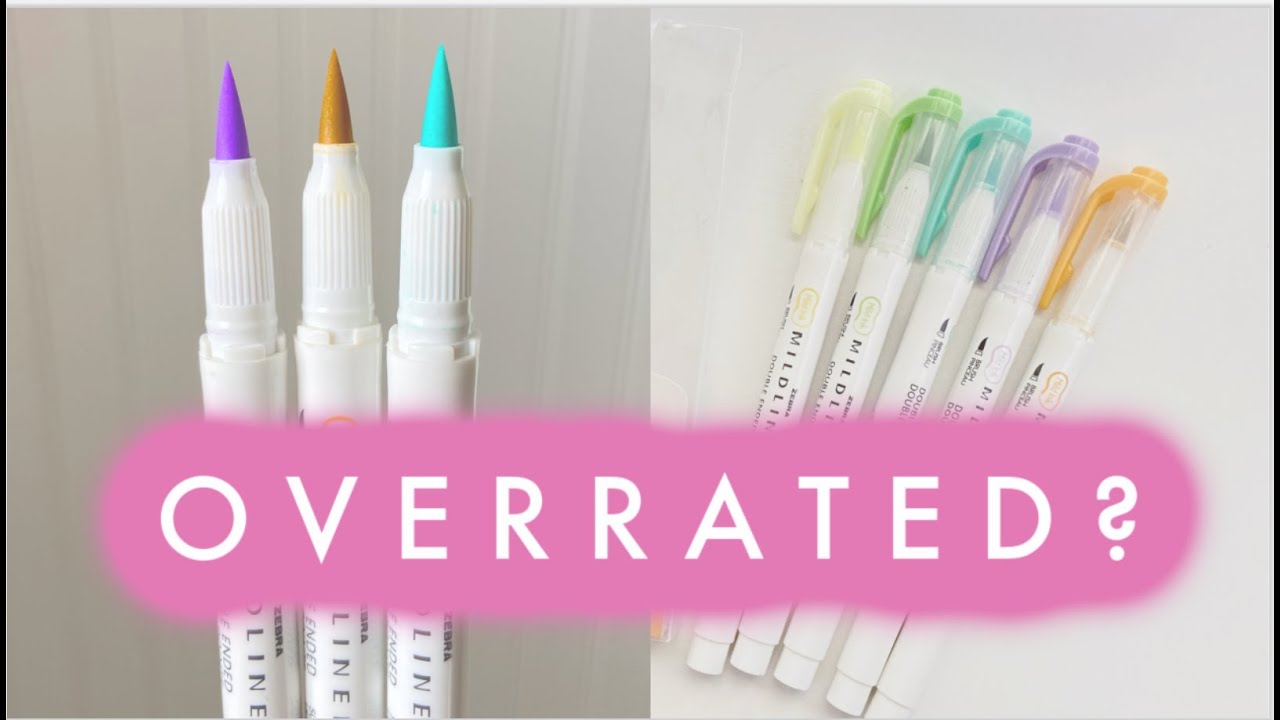 are the zebra mildliner brush pens overrated? honest review of the brush pens + swatch