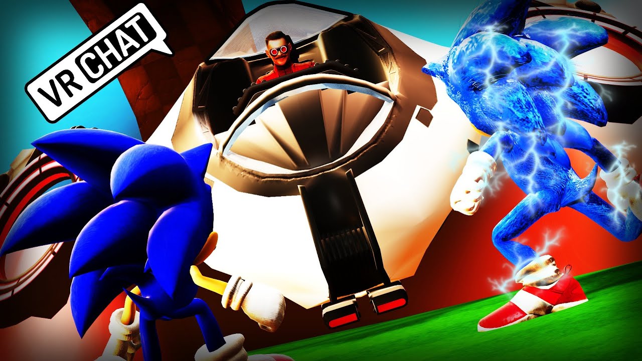 Movie Sonic & Sonic Meet Jim Carry Eggman! (VR Chat)