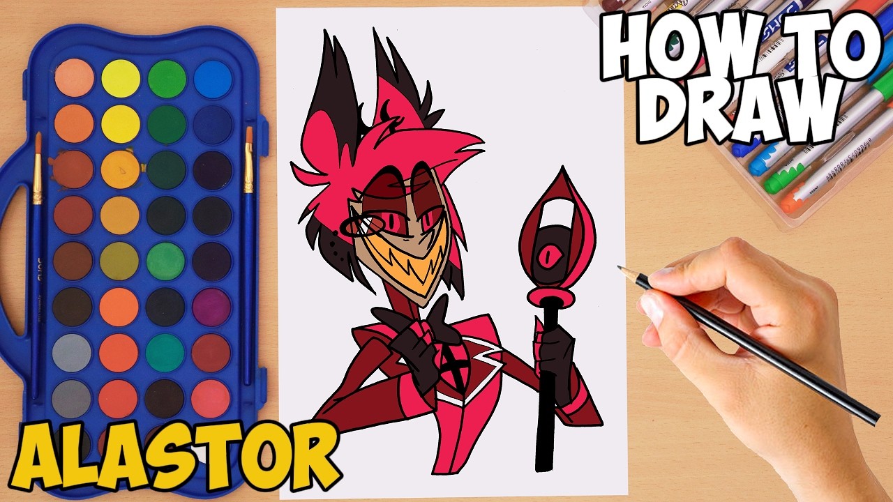 How to draw Alastor | Step by step | Hellaverse