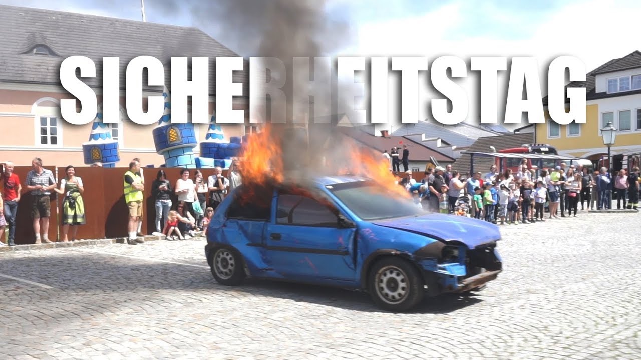 Brandbekämpfung Autobrand Sicherheitstag Peuerbach