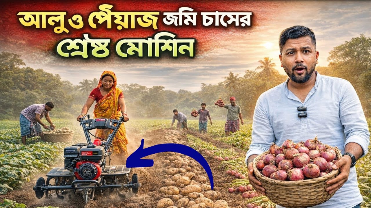 আলু ও পেঁয়াজের জমি চাষের শ্রেষ্ঠ মেশিন।