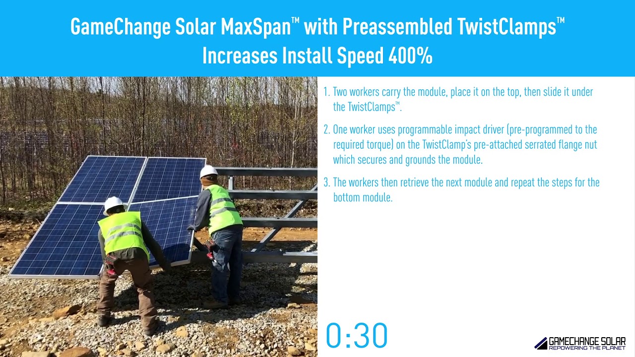 GameChange Solar MaxSpan&trade; with Preassembled TwistClamps&trade;