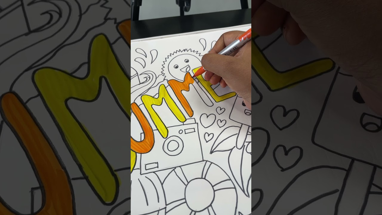 #summer #beach #summerclass #fundrawingforkids #brushpen