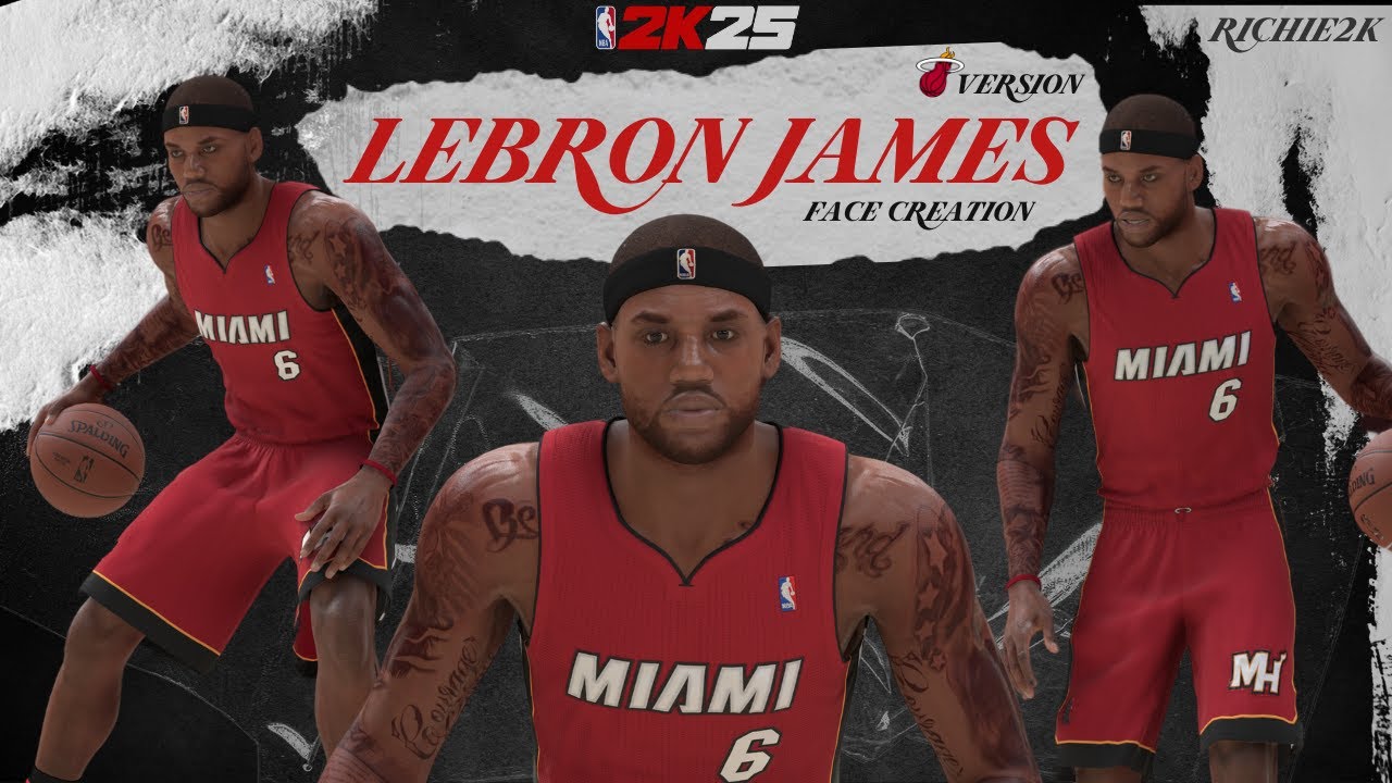 Lebron James Face and Tattoo Tutorial NBA in 2k25