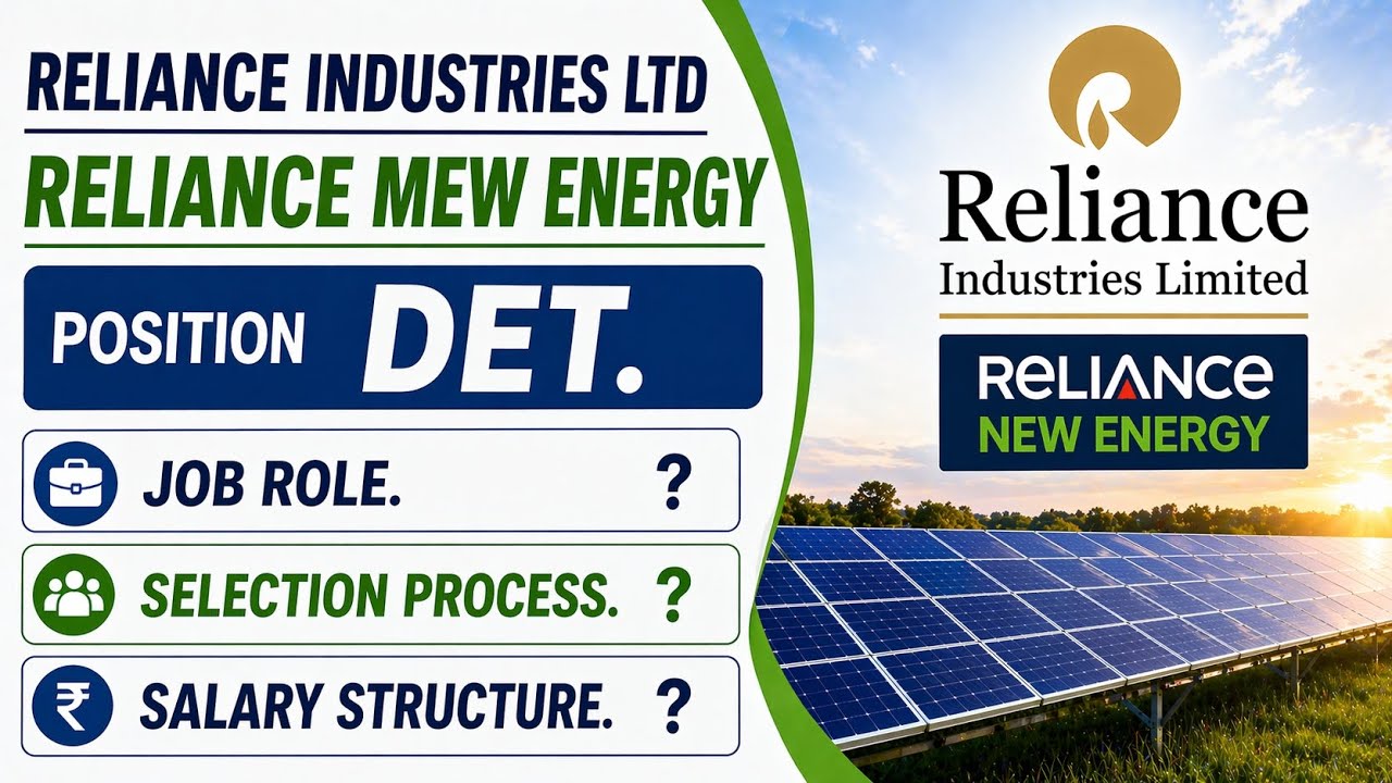 Reliance New Energy DET Salary Structure | Apply Link | Freshers Eligible