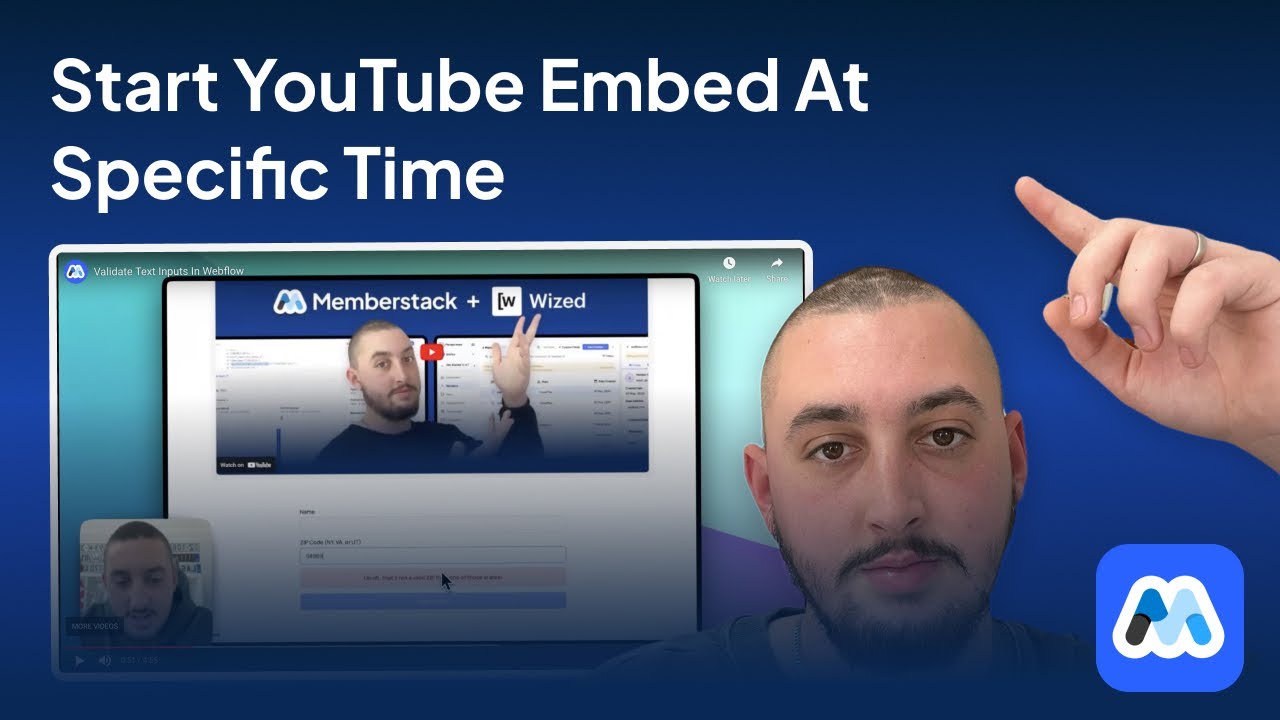 Start A Youtube Embed At A Specific Time (Webflow)