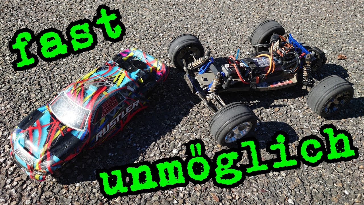 Crash in den Anhänger und Reifen platzt 💥 I Speedrun Traxxas Rustler 2WD an 4S