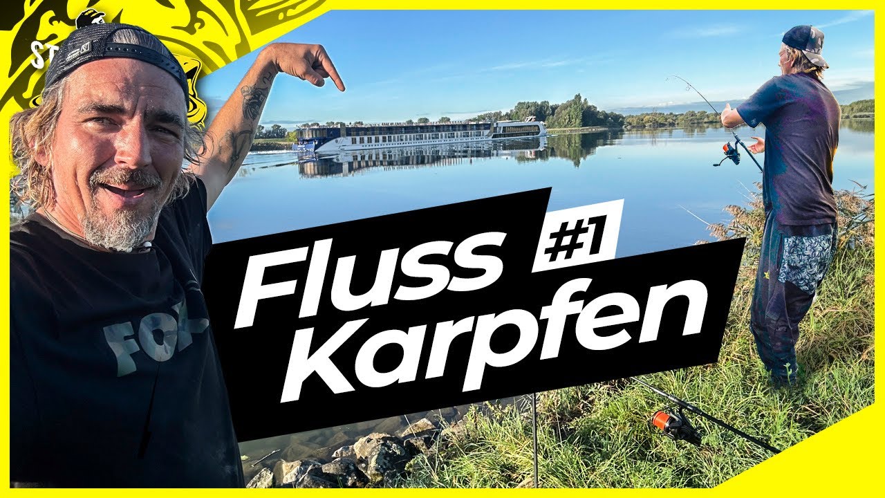 KARPFEN am FLUSS | FISCH nimmt SCHNUR ohne Ende | Karpfenangeln vor den F&uuml;&szlig;en