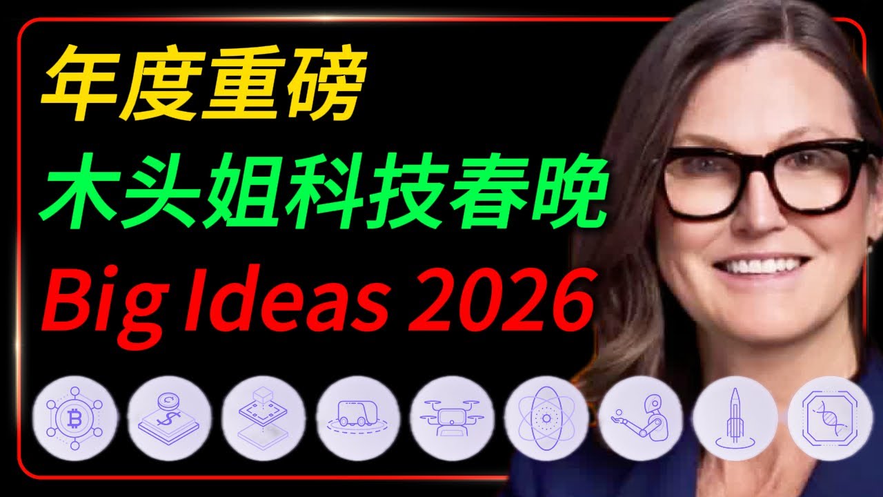 年度重磅！木头姐 Cathie Wood 年度“科技春晚”：《Big Ideas 2026》深度拆解。