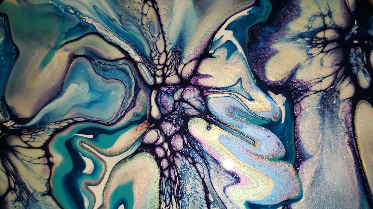 [284] Amazing Rainbow of Colors/How To Use Bling It Interferences #Acrylicpouring#Rainbow Cells