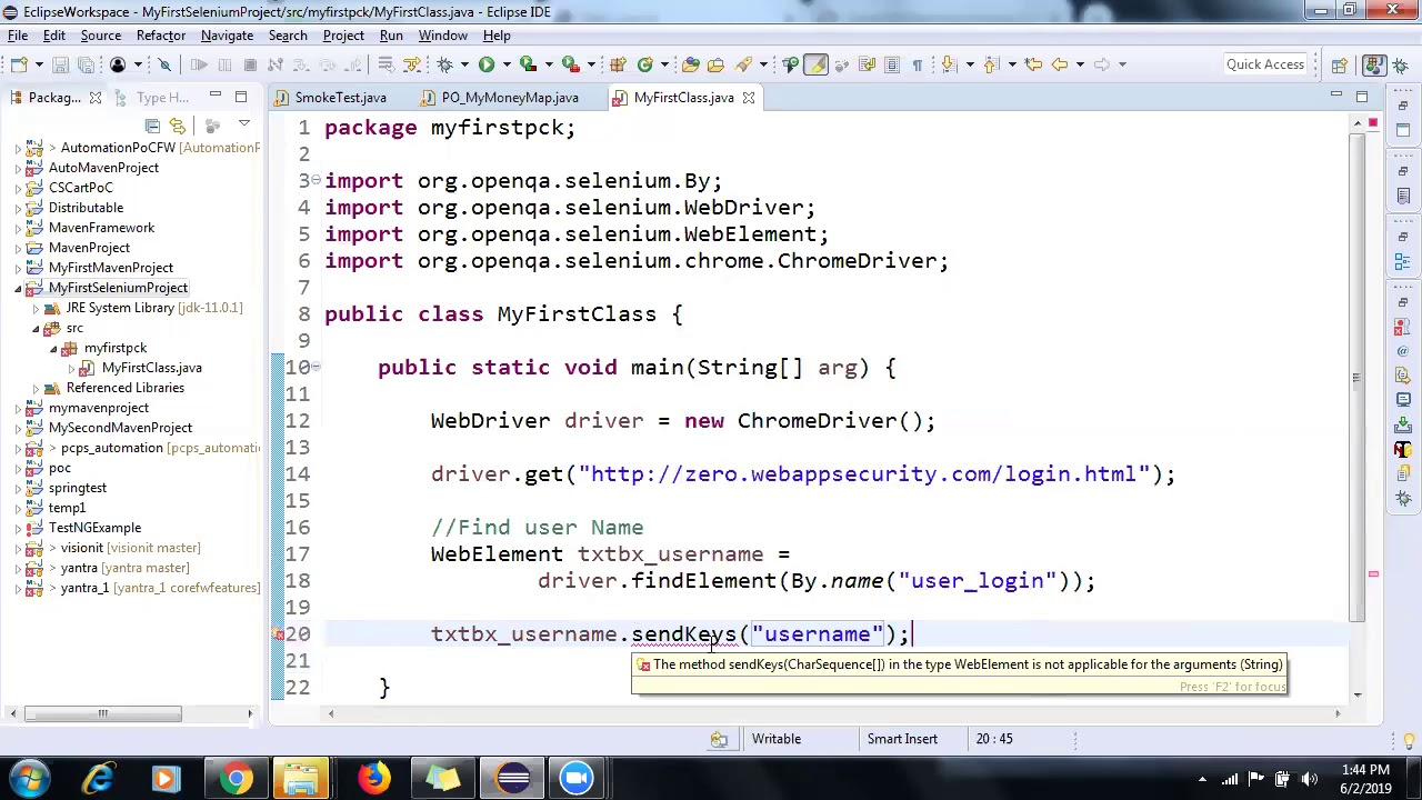 Basic Selenium Test Test to Automate Login Page