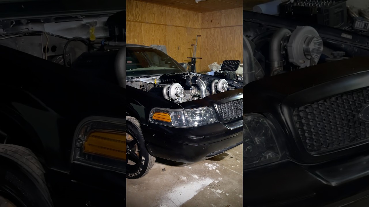 Coyote swapped Vic                                           #crownvic #holleyefi #twinturbo #coyote