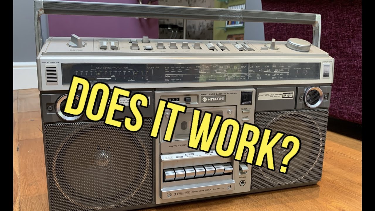Hitachi TRK 8190E Radio Cassette Delivery & Appraisal Before Repair. Boombox Restoration.