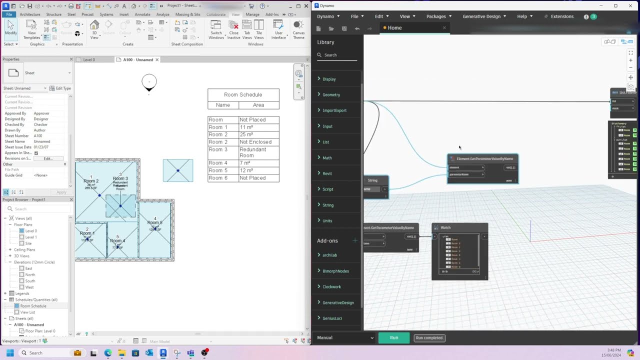 Revit Dynamo — удаление всех лишних/незамкнутых/неразмещенных помещений