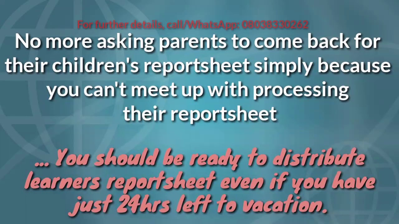 Online School Report sheet In Google Sheets | Broadsheet For Schools