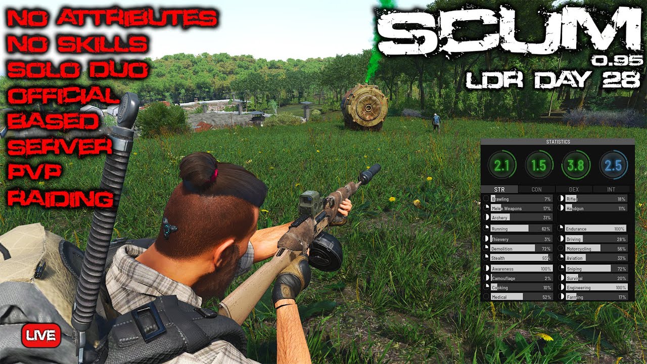 We've Been Gone To Long!! - L.D.R. Day 28 - SCUM 0.95 - Live Stream - Road To 1k Subs