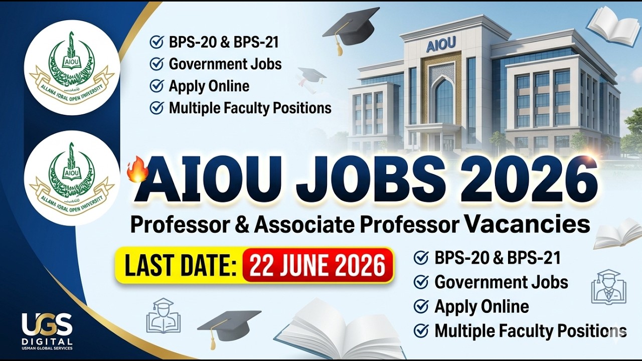 AIOU Jobs 2026 | Professor & Associate Professor Vacancies Announced | Apply Online Before Deadline