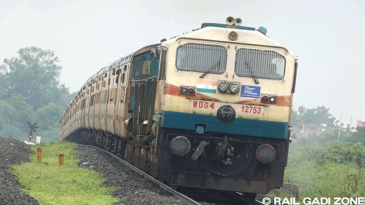 07198 Dadar Central - Kazipet Express | Twin WDG4 Acceleration | Diesel Train Videos Indian Railways