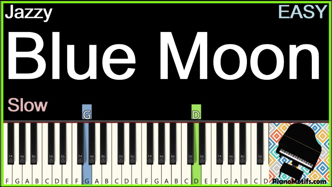 🎹 Blue Moon - (Rodgers/Hart) Jazzy EASY Piano Tutorial