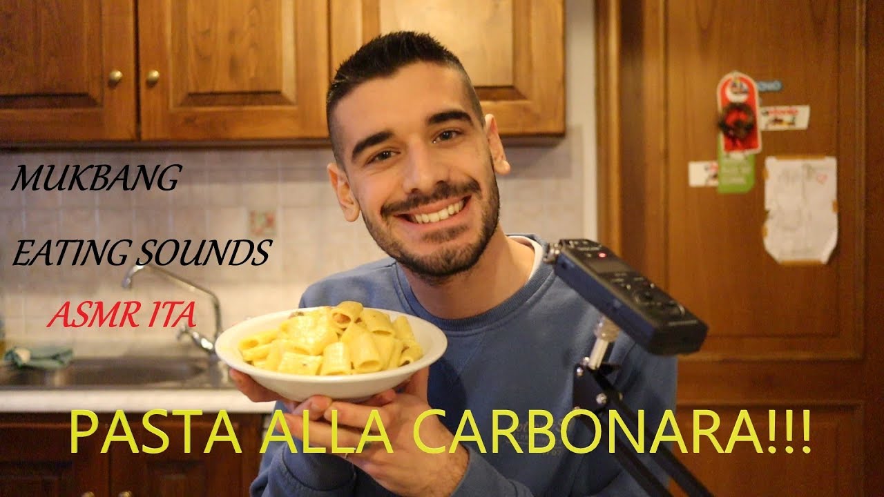 Mukbang/Eating Sounds - Pasta alla Carbonara!!! ASMR ITA
