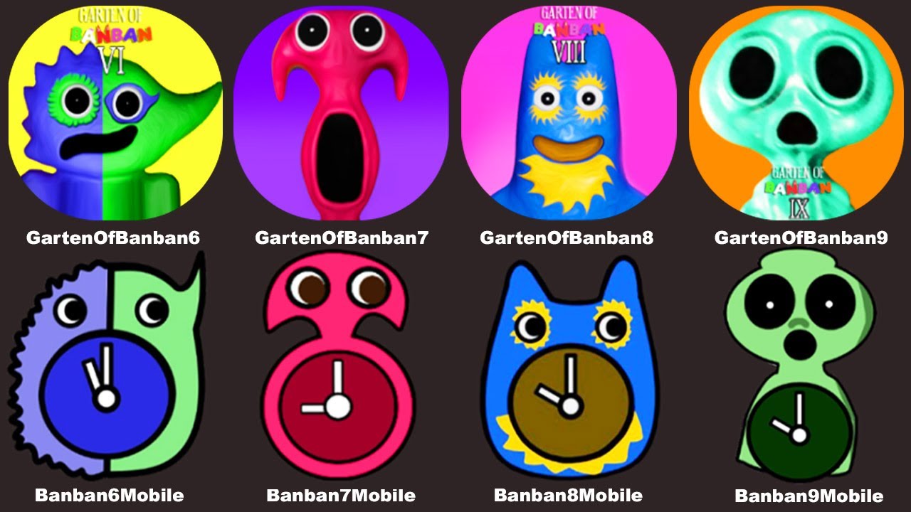 Garten of Banban 9 Mobile,Garten of Banban 8 Mobile,Garten of Banban 7 Steam,Garten of Banban 6 PC