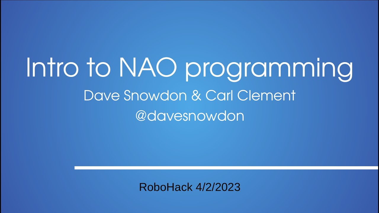 Intro to NAO Programing, Part 1 - Choreographe & python