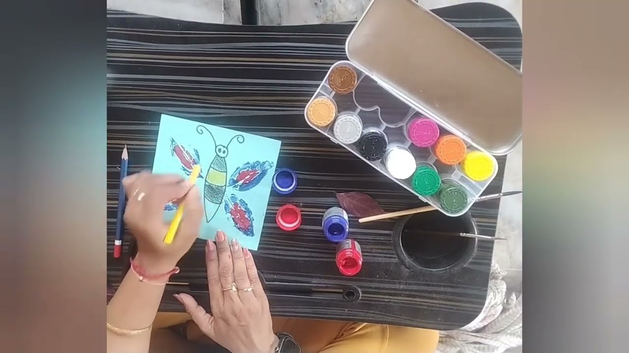 Learn leaf Painting🍀🌿 / Beautiful Butterfly 🦋