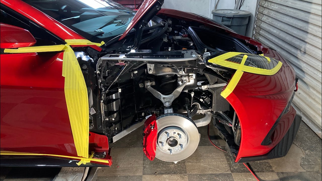 Installing vertical doors on a C8 corvette
