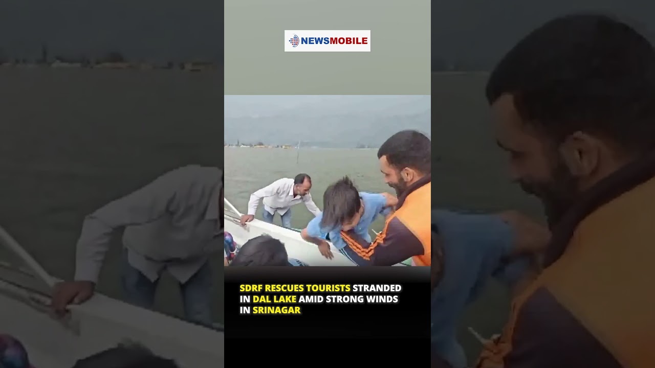 SDRF Rescues Tourists Stranded in Dal Lake Amid Strong Winds in Srinagar