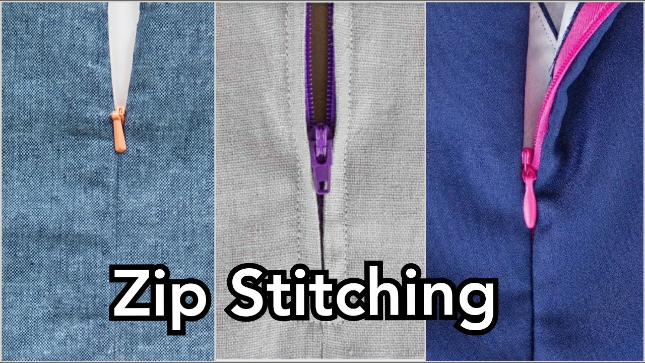 How To Attach Zip For Dress Or Frock For Beginners In Telugu//Zip Stitching In Easy Way