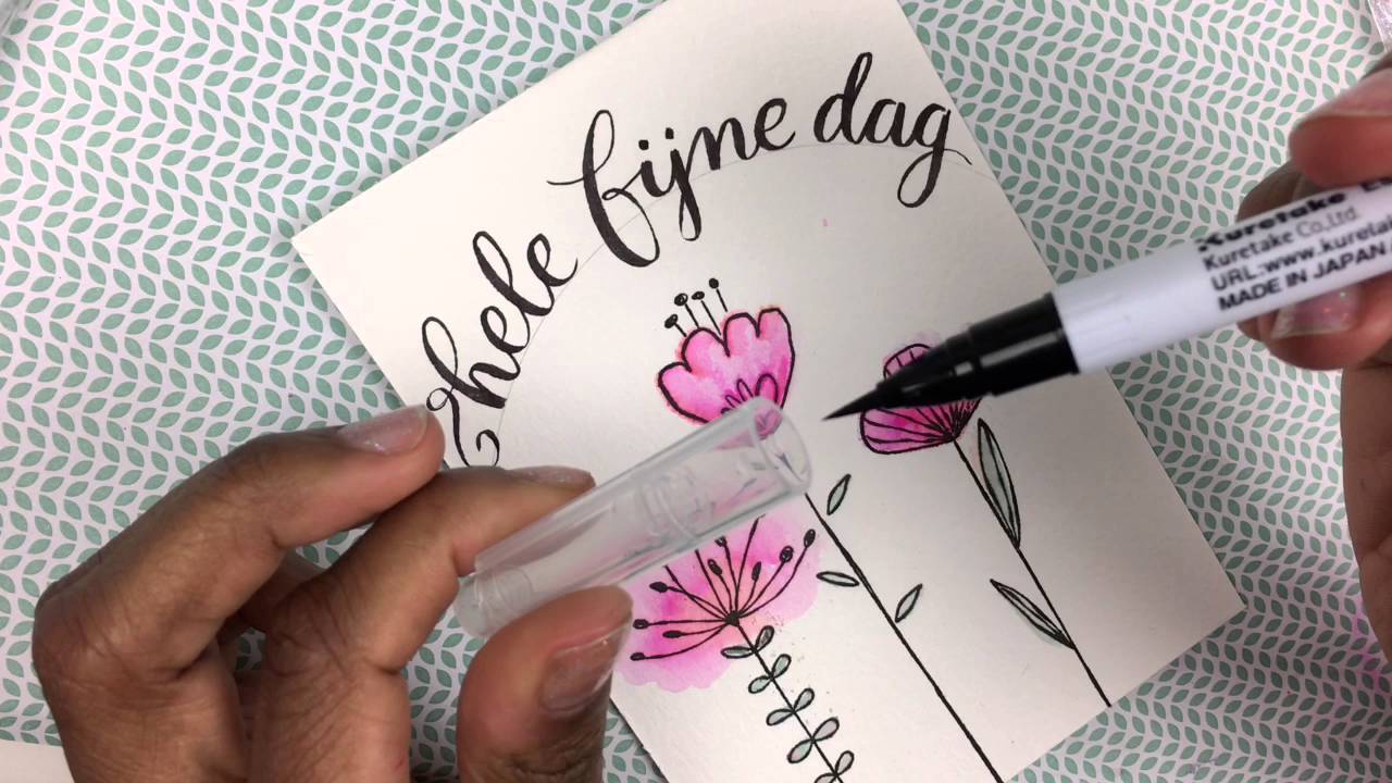 ZIG Clean Color Real Brush deel2 + My Favorite Things bloemenstempels Sketched Blossom