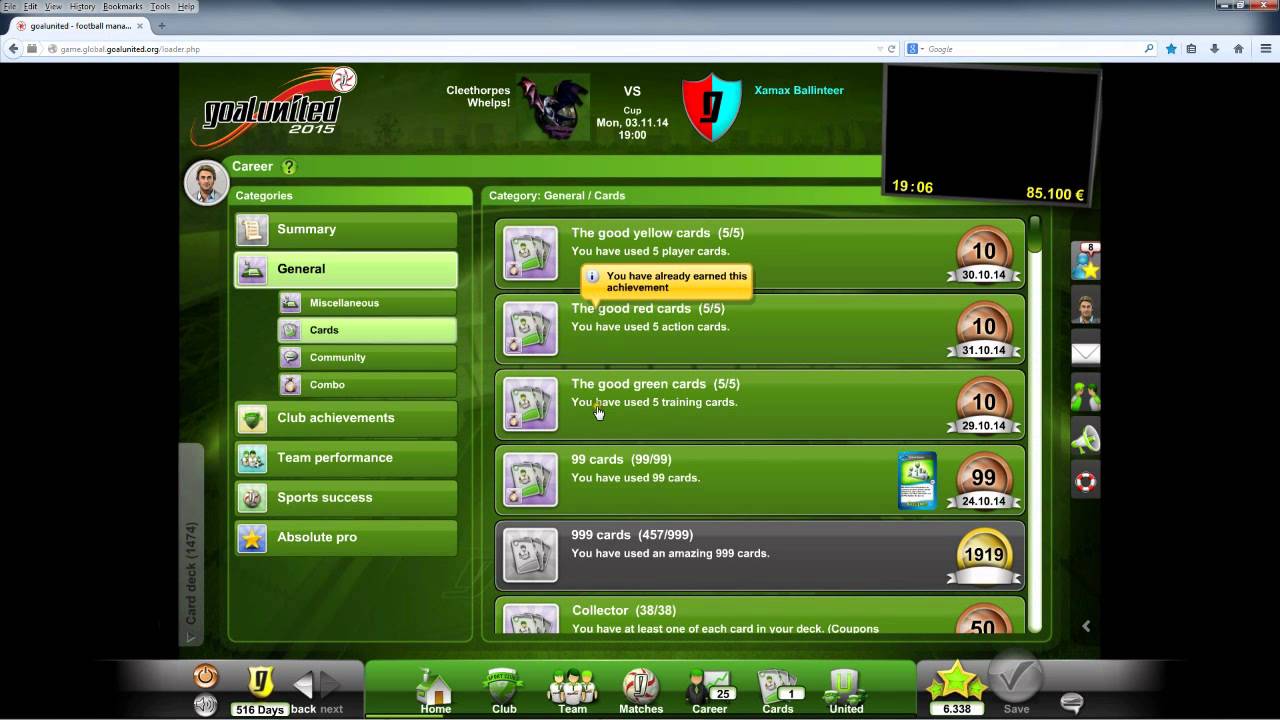 Goal United 2015 Top Manager Tips
