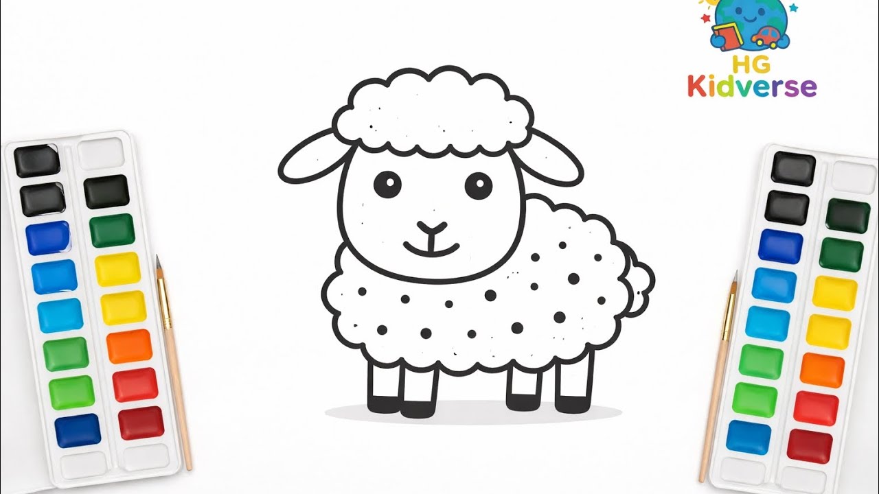 Cute Sheep Coloring 🐑🎨 | Fun & Easy Coloring for Kids 