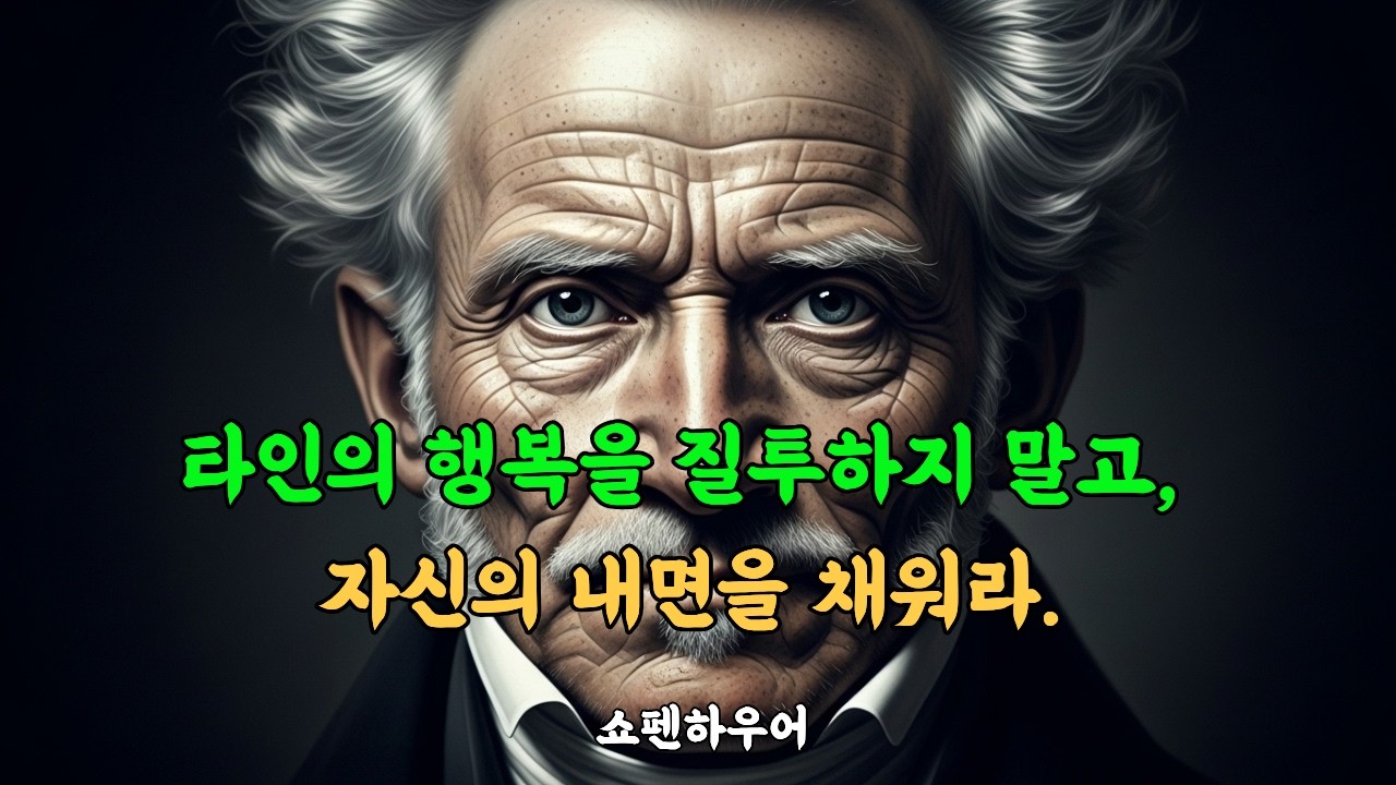타인의 행복을 질투하지 말고, 자신의 내면을 채워라. #쇼펜하우어 #질투 #비교 #내면 #자기성찰 #SNS중독 #알고리즘 #소비사회 #내면의빈곤