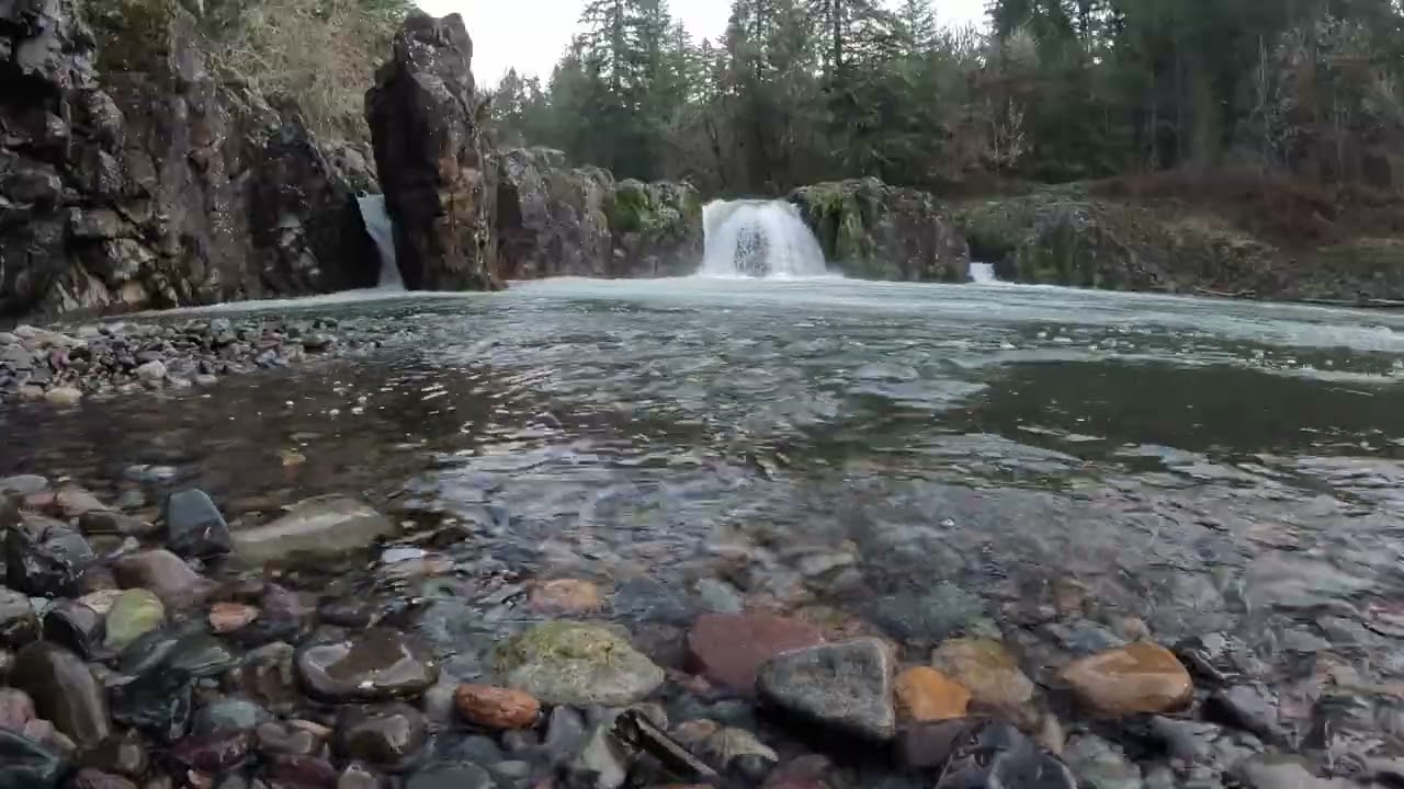 Relax To Waterfall Sights And Sounds / At The Shore Of Wildwood Falls Oregon