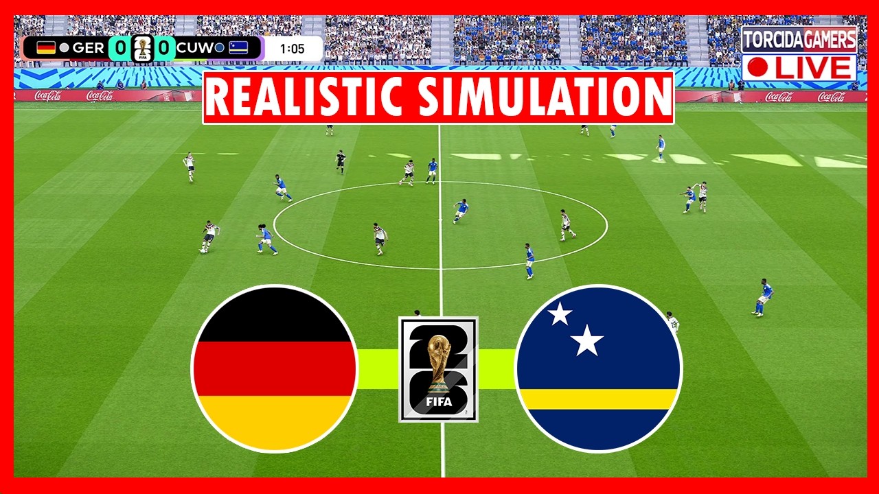 Germany vs Cura&ccedil;ao LIVE | FIFA World Cup 2026 | Match Today Simulation