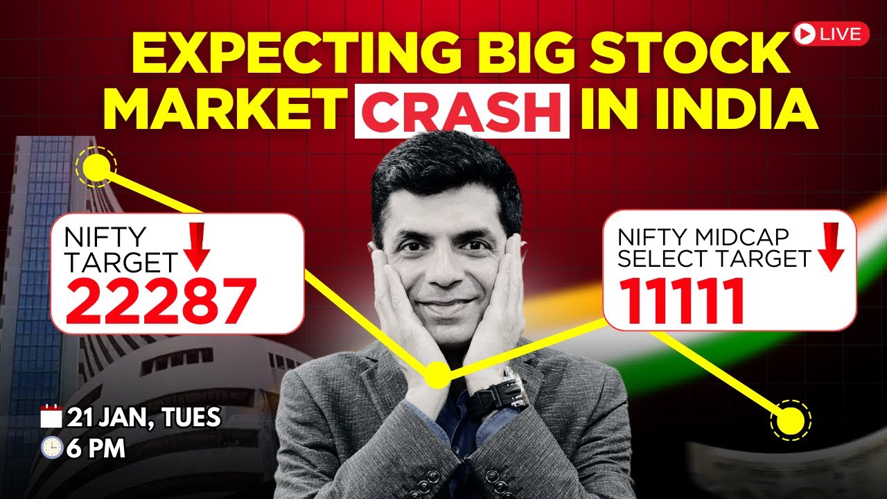 EXPECTING BIG STOCK MARKET CRASH IN INDIA I NIFTY DOWNSIDE TARGET 22287