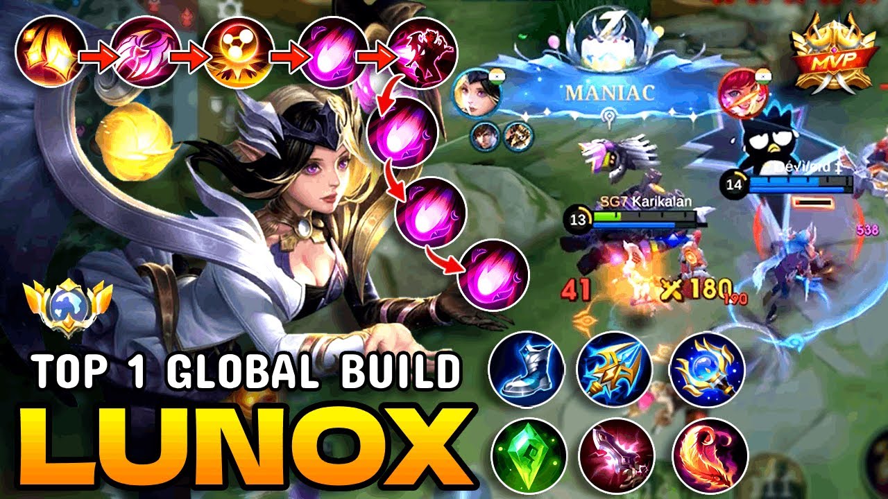 LUNOX EASY MANIAC!! NEW BEST 1 HIT DELETE LUNOX BUILD ( must try ) | MLBB