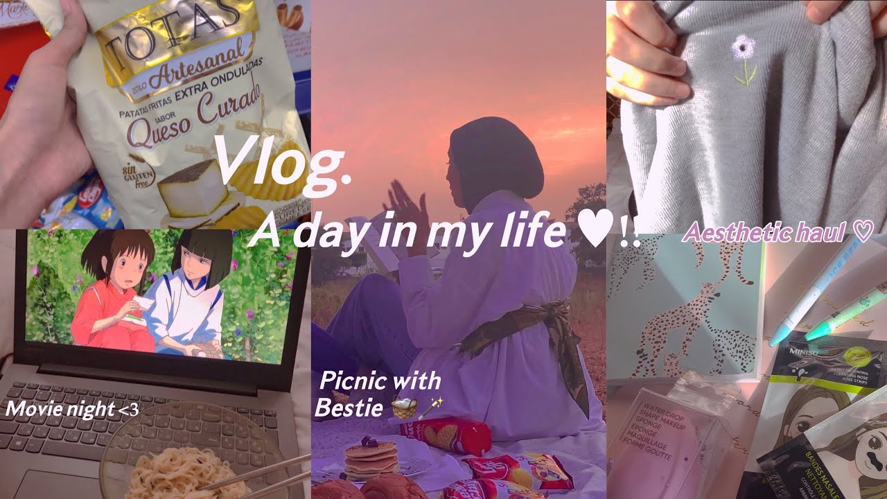 day in my life 💌👯: Movie night | Aesthetic haul 🛍️| picnic 🍙🧺| مشترياتي✨|ذهبت انا و صديقتي في بيكنيك