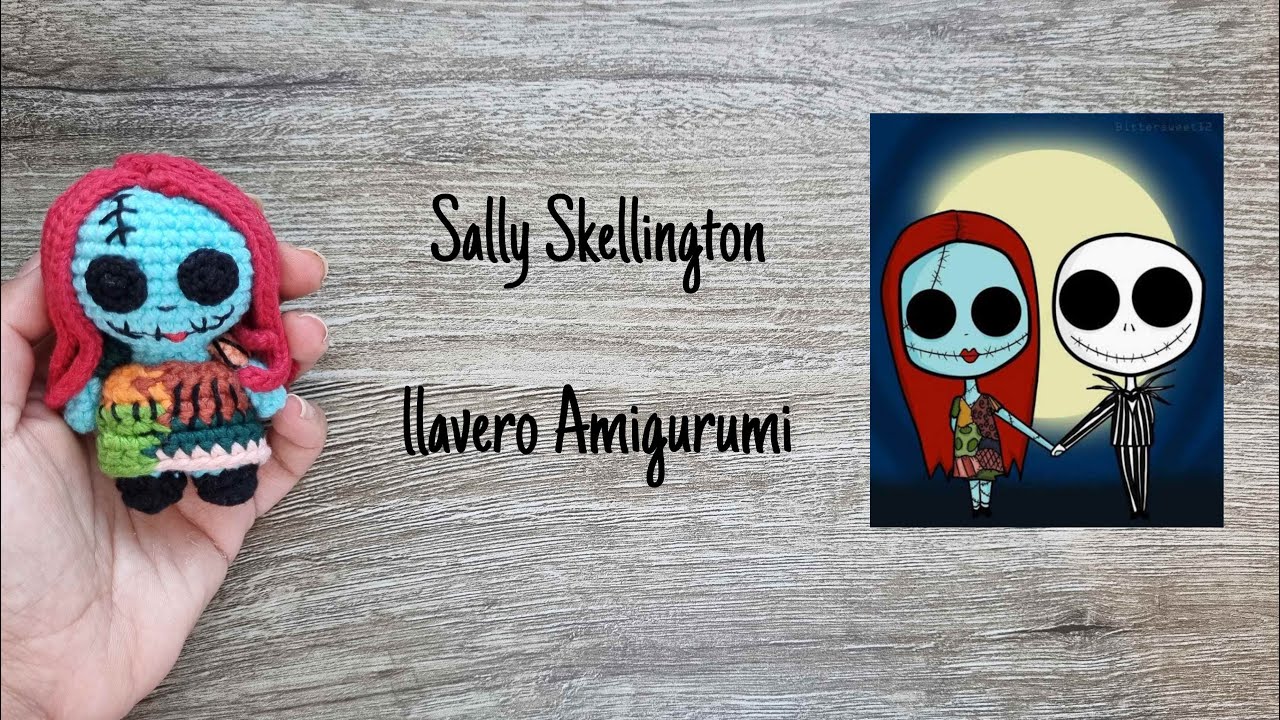 Sally Skellington llavero amigurumi🎃 | El grillito tejedor by Lily