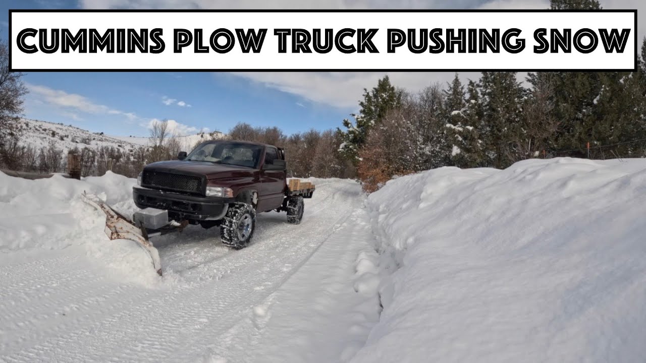 #652 - First Time Plowing Snow With Rebuilt Cummins Plow Truck...
